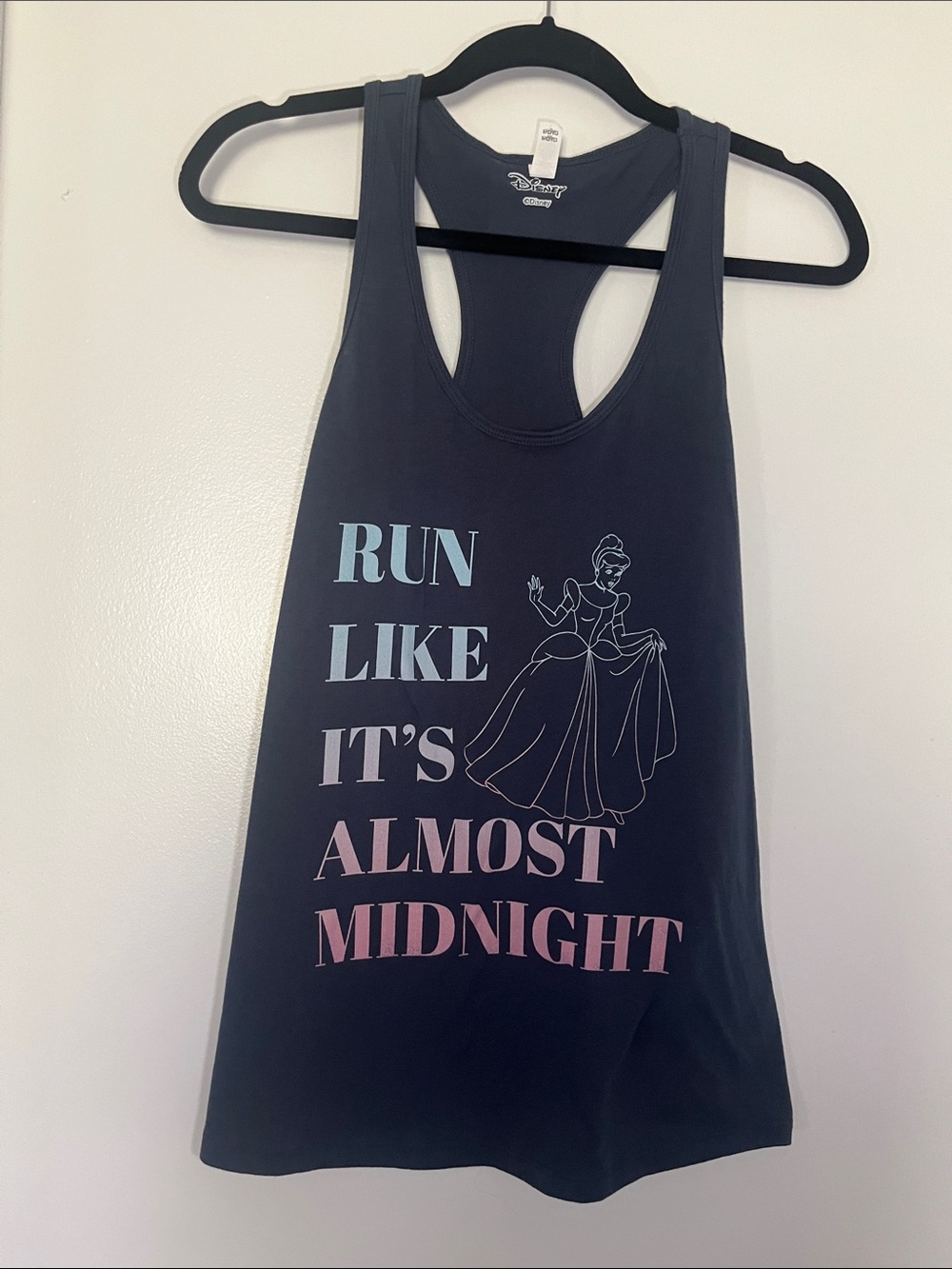 Disney Cinderella "Run Like It's Almost Midnight" Graphic Racerback Tank Top